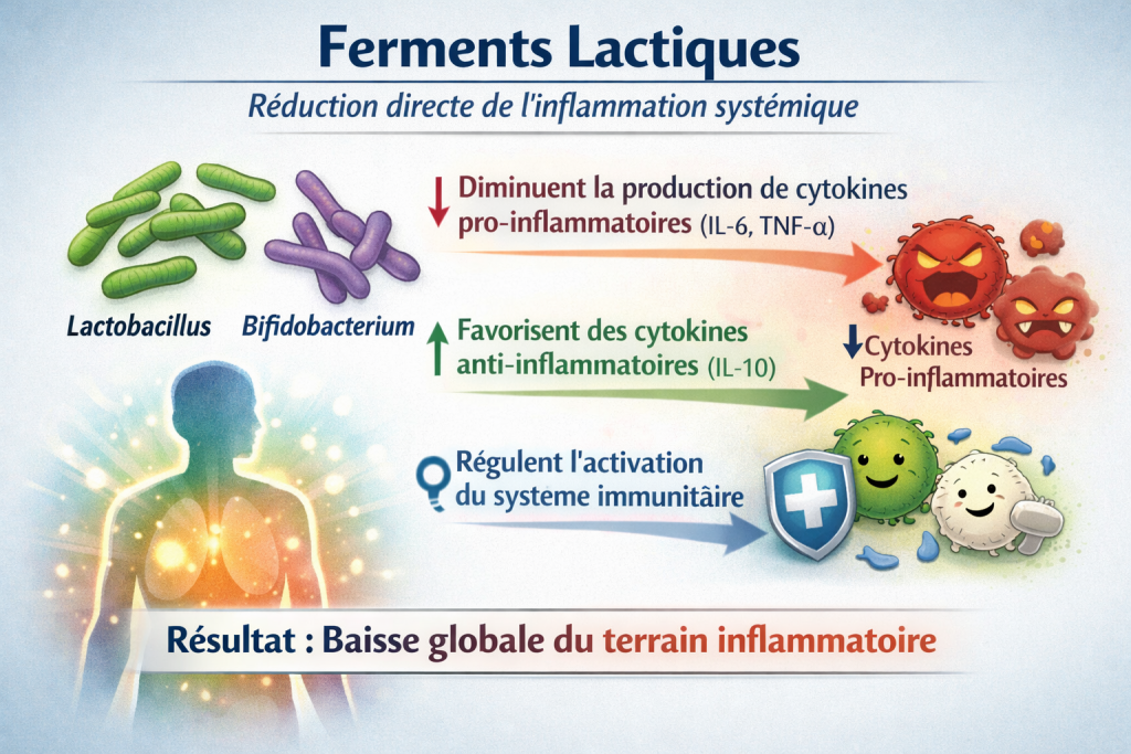 Ferments lactiques et réduction de l'inflammation
