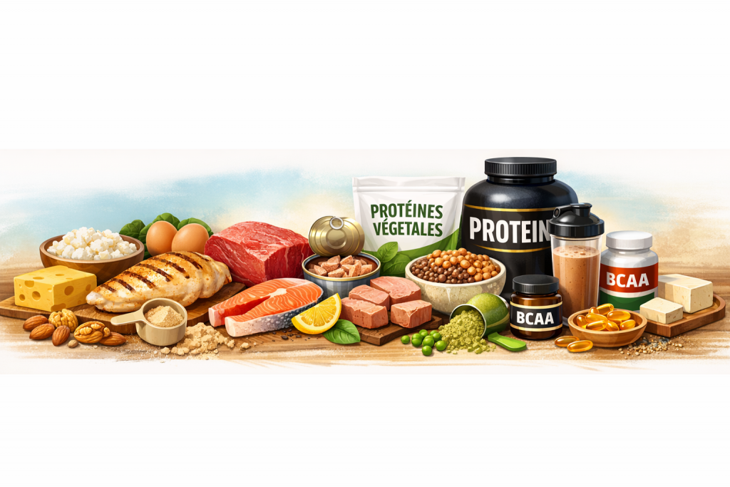 Repas riche en protéines et suppléments