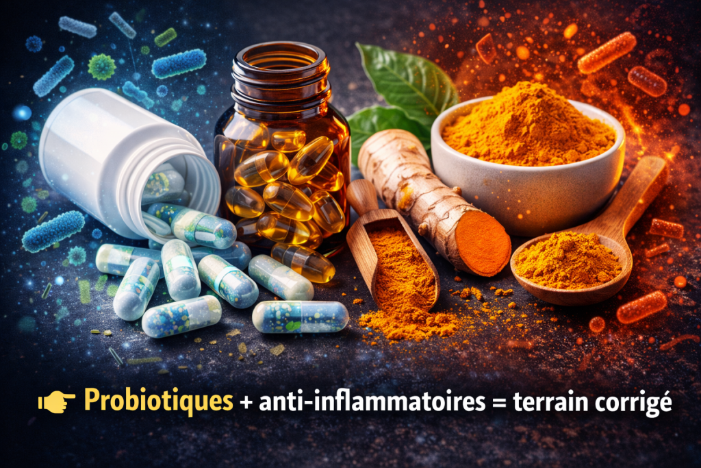 Probiotiques + anti-inflammatoires = terrain corrigé