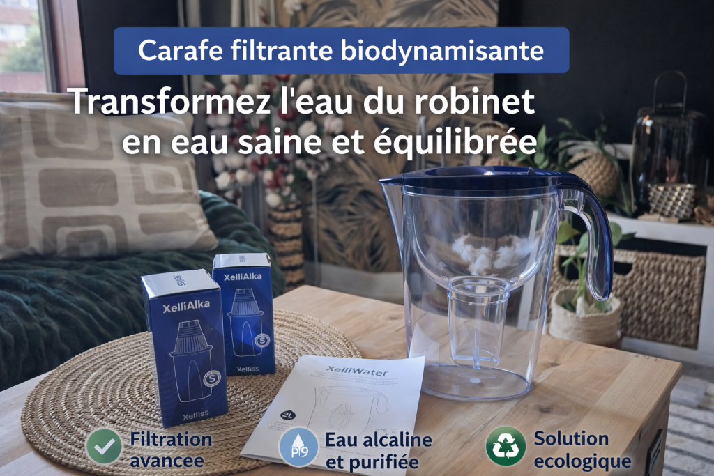 Carafe filtrante biodynamisante ionisante