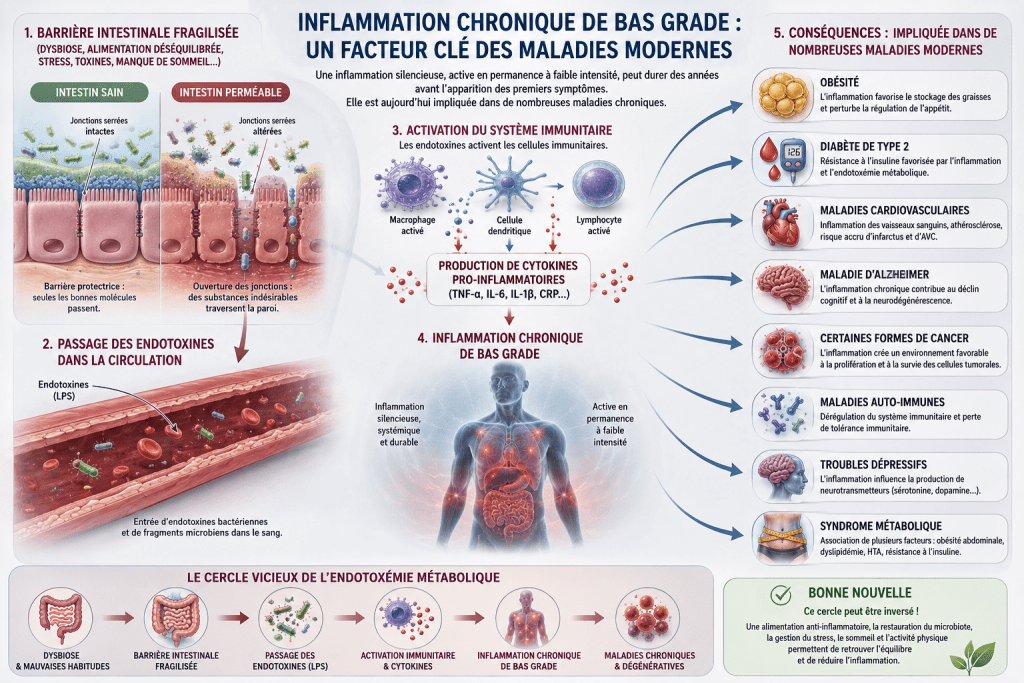 inflammation chronique de bas grade et microbiote en dysbiose