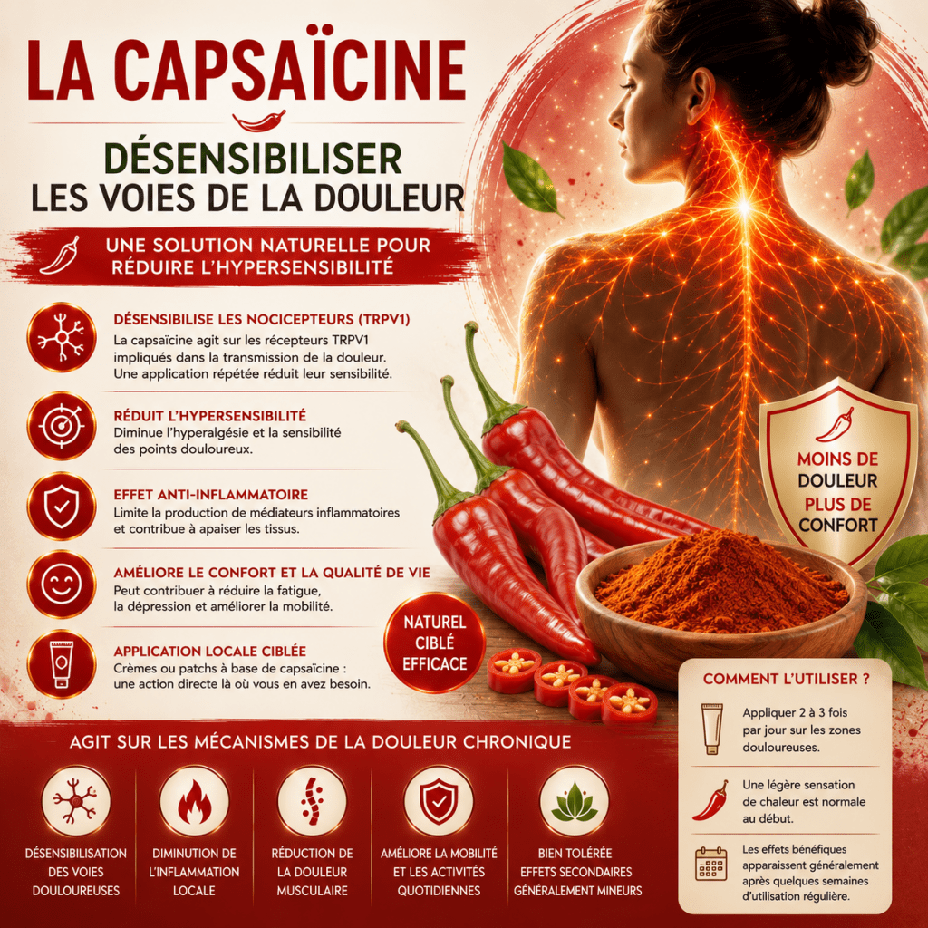 La capsaïcine : désensibiliser les voies de la douleur
