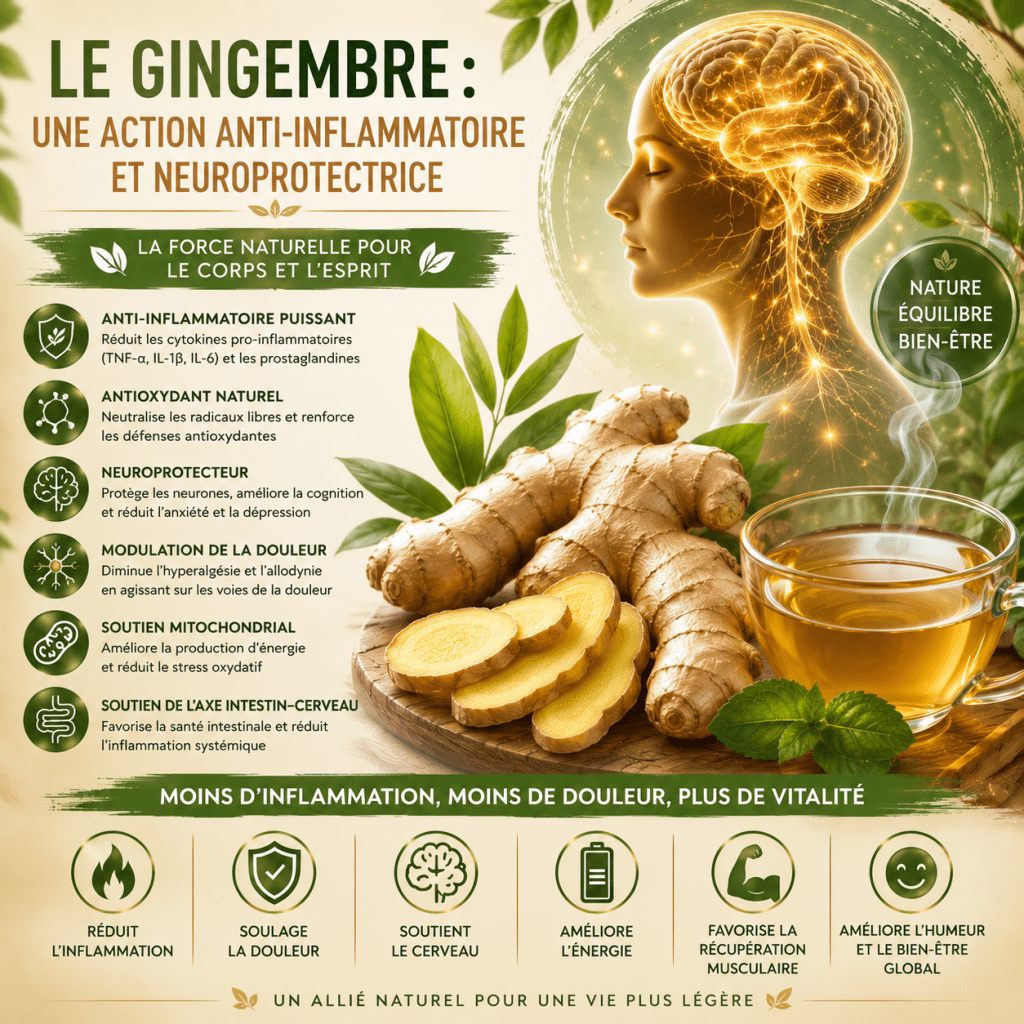 Le gingembre : une action anti-inflammatoire et neuroprotectrice