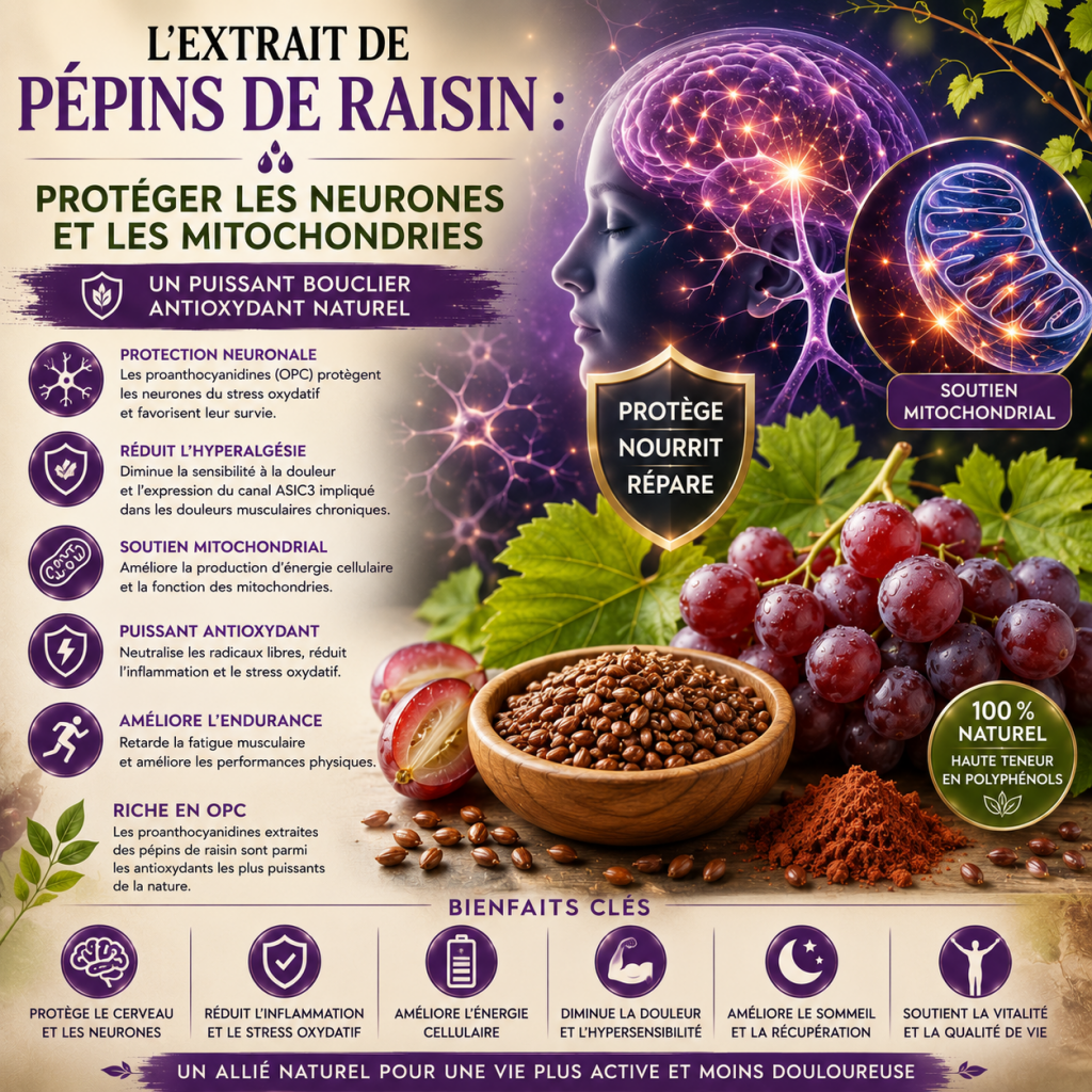 L'extrait de pépins de raisin : protéger les neurones et les mitochondries